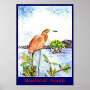Póster Mangrove Island Heron