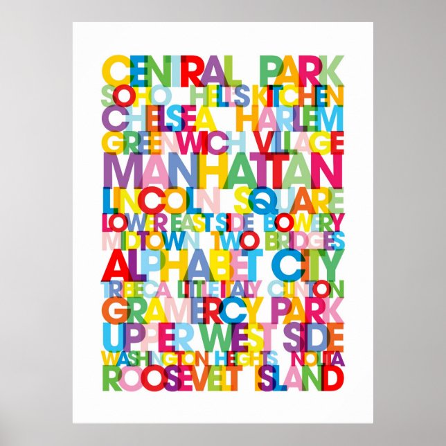 Póster Manhattan Boroughs Bus Blind (Frente)