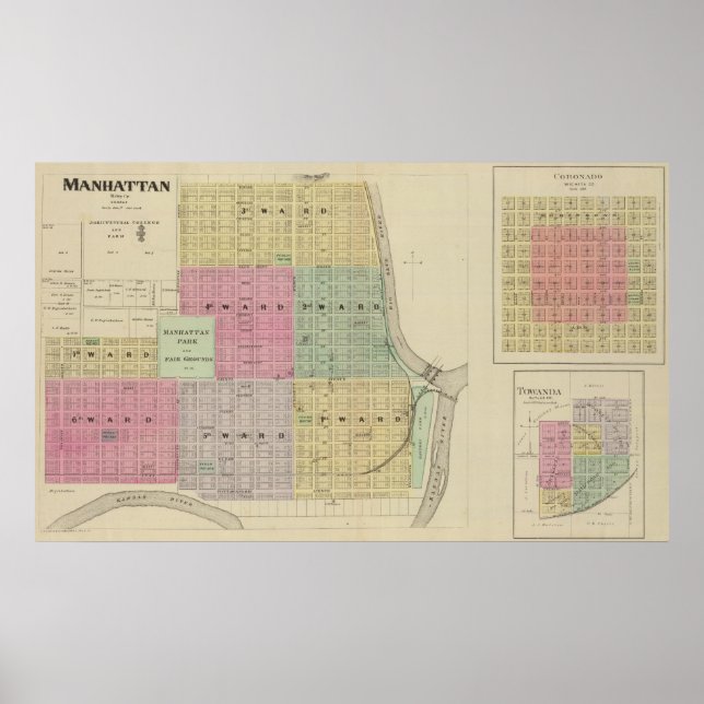 Póster Manhattan, Coronado, Towanda, Kansas (Frente)