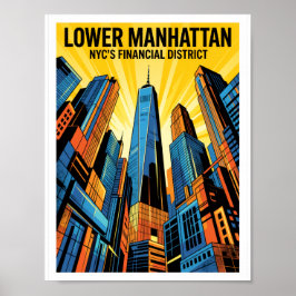 Póster Manhattan inferior NYC