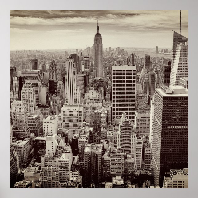 Póster Manhattan, Nueva York (panorama) (Frente)