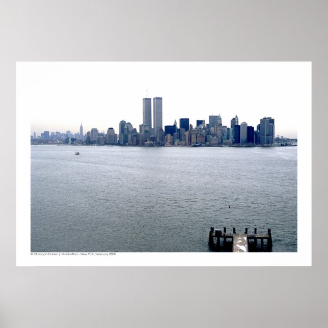 Póster Manhattan - Nueva York Skyline, febrero de 2000 (Frente)