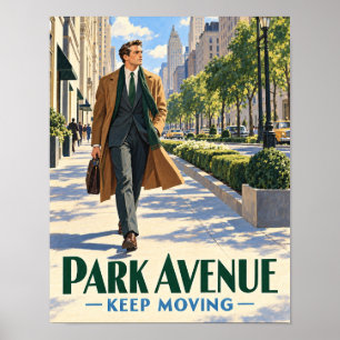 Póster Manhattan Park Avenue en Movimiento