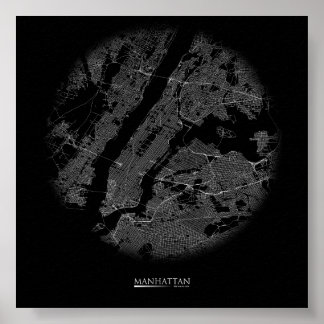 Póster Manhattan Road Map Poster