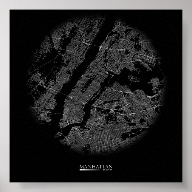Póster Manhattan Road Map Poster (Frente)