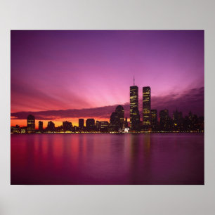 Póster Manhattan Skyline and Hudson River, New York, 2
