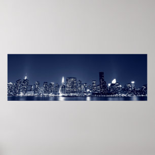 Póster Manhattan Skyline and the Towers Of Lights