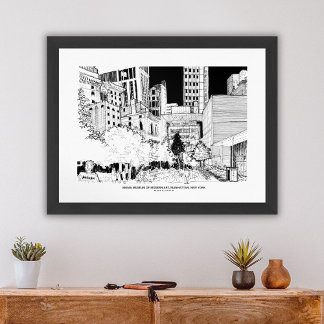 Póster Manhattan Skyline Boceto de Viaje Urbano