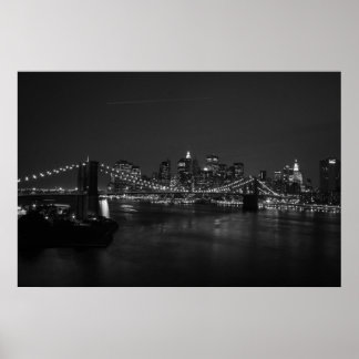Póster Manhattan Skyline II B&W