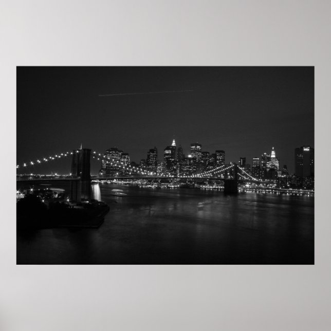 Póster Manhattan Skyline II B&W (Frente)