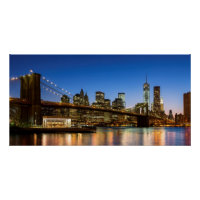 Manhattan y el puente de Brooklyn al atardecer