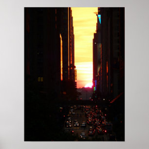 Póster Manhattanhenge Sunset New York City, Medium