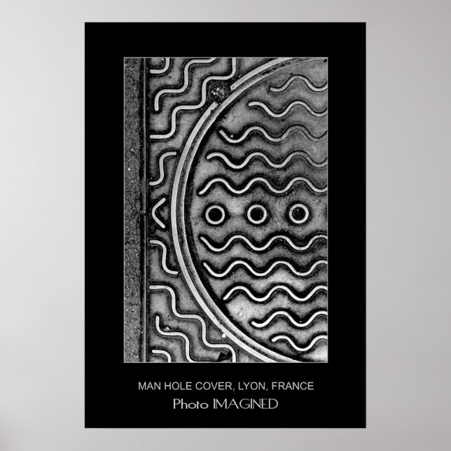 PÓSTER MANHOLE COVER, LYON, FRANCIA (Frente)