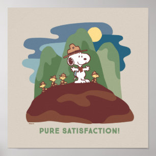 Póster Maní Snoopy & Woodstock Satisfacción pura