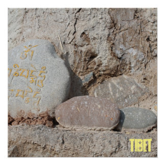 Póster Mani Stones budistas tibetanos de Amdo