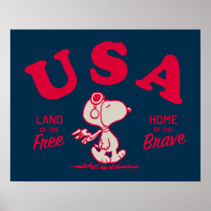 Póster Maní   Tierra libre de Snoopy USA