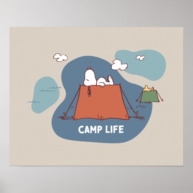 Póster Maní | Vida en el campamento Snoopy & Woodstock (Frente)