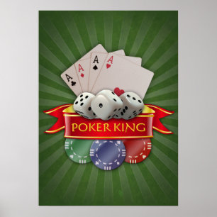 Póster Manía de póquer - Tarjetas, Dices, Chips