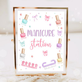 Póster Manicure Station Mani-Pedi Party Pedicure Spa Girl