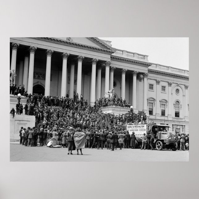 Póster Manifestación de bonos de veteranos del primer mun (Frente)