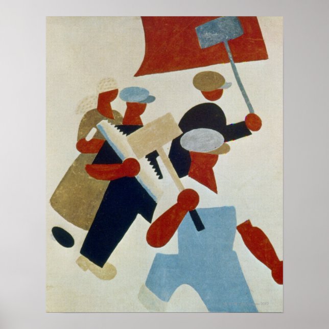 Póster Manifestantes en marcha (Frente)