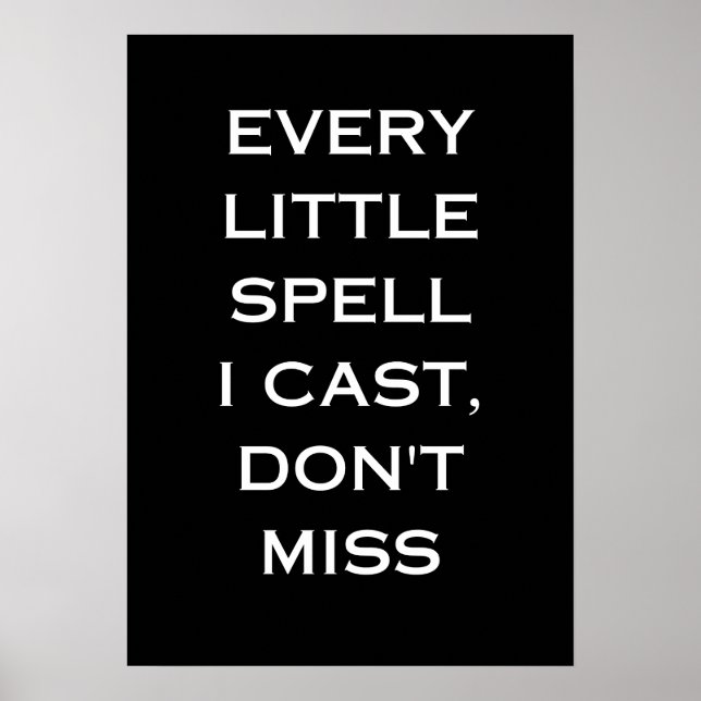 Póster Manifestation Magic Black Quote, Minimalist Design (Frente)