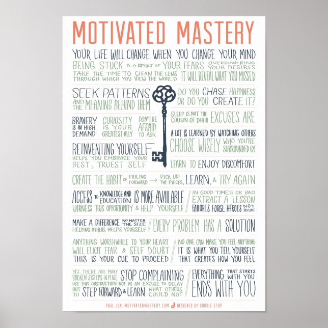 Póster Manifiesto de dominio motivado (11x16 pulgadas) (Frente)