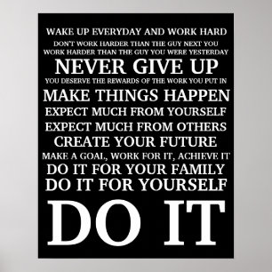 Póster Manifiesto del trabajo duro