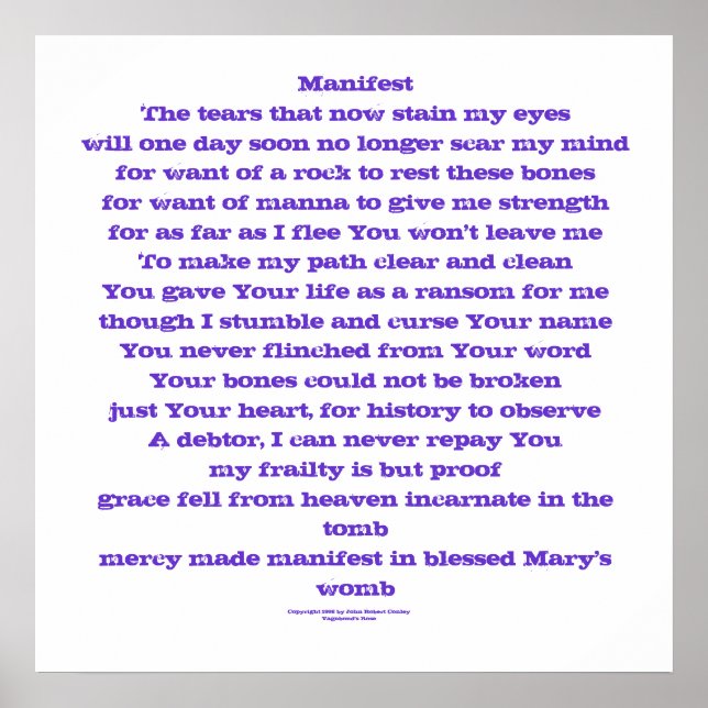 Póster Manifiesto (una oración) (Frente)