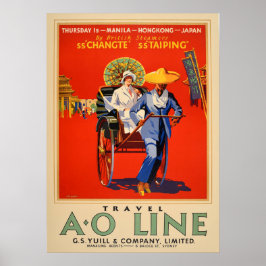 Póster Manila antigua Hong Kong Japón Australia Viajes