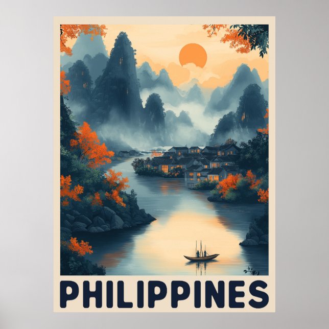 Póster Manila, Filipinas: Viajes de época (Frente)