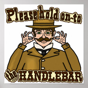Póster Manillar Mustache Gentleman
