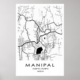 Póster Manipal Map Poster Karnataka India