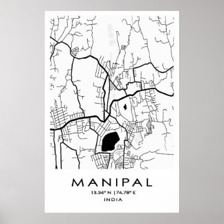 Póster Manipal Map Poster | Karnataka| India