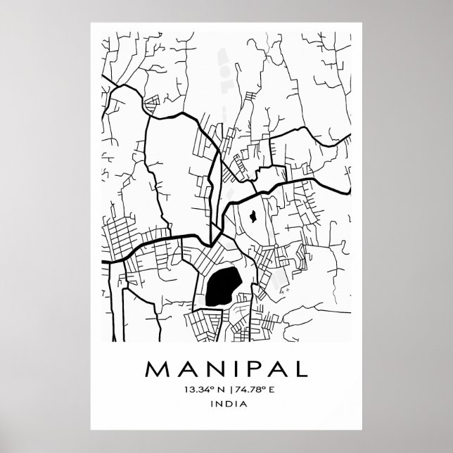 Póster Manipal Map Poster | Karnataka| India (Frente)