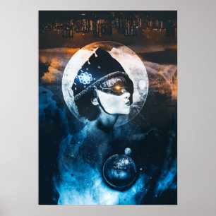 Póster Manipulación artística de la fantasía de la cervez