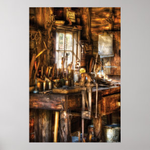 Póster Manitas - banco de trabajo sucio