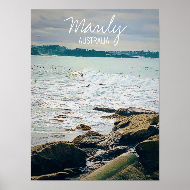 Póster Manly Beach ocean surf Australia (Frente)