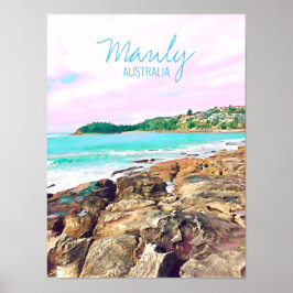 Póster Manly Beach ocean surf Australia