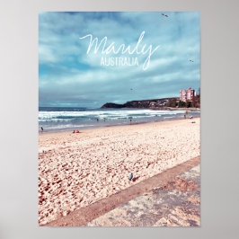 Póster Manly Beach retro Australia