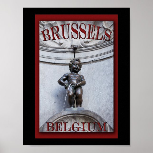 Póster Mannekin Pis en Bruselas (Frente)