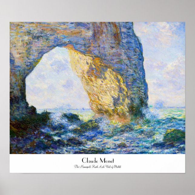 Póster Manneport, Rock Arch West of Etretat Monet (Frente)