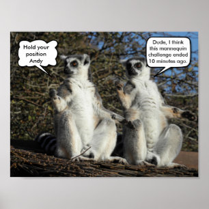 Póster Mannequin Challenged Lemurs