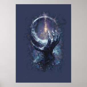 Póster Mano Cósmica Fantasía Oscura
