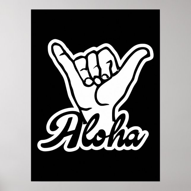 Póster Mano de Aloha Shaka, cartel de Hang Loose (Frente)