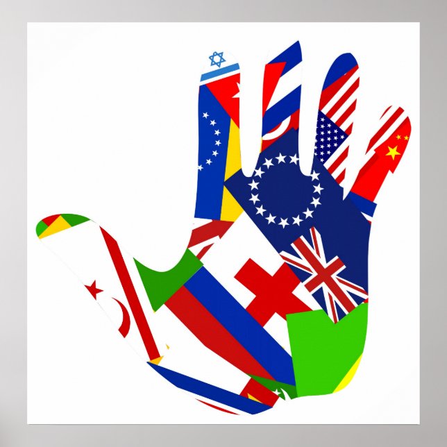 Póster Mano de bandera (Frente)