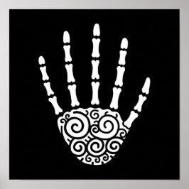 Póster Mano de esqueleto espiral