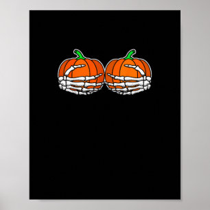 Póster Mano De Esqueleto Sobre Las Mujeres De Halloween D