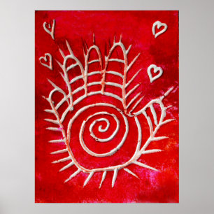 Póster Mano de Fátima - Curando manos con amor