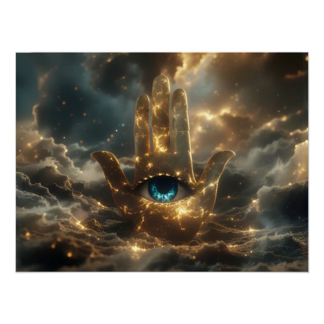 PÓSTER MANO DE FÁTIMA – MANO DE HAMSA – ZEN BUDISMO (Anverso)